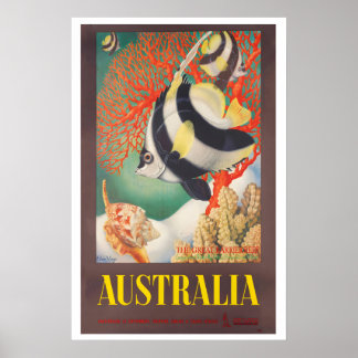 Australië Great Barrier Reef Vintage Reisposter Poster