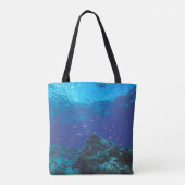 Australië, Groot Barrièrerif. Zwermende paarse Tote Bag (Achterkant)
