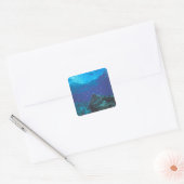 Australië, Groot Barrièrerif. Zwermende paarse Vierkante Sticker (Envelop)
