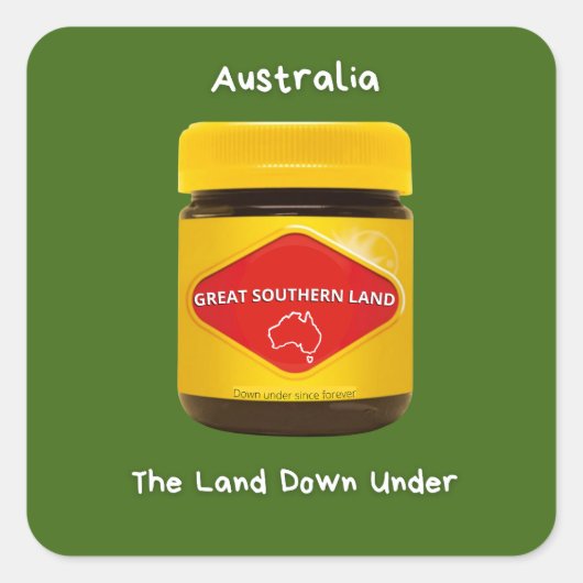 Australië Groot Zuidelijk Land Vierkante Sticker (Voorkant)