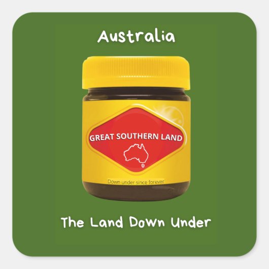 Australië Groot Zuidelijk Land Vierkante Sticker (Voorkant)