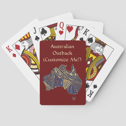 Australië - Handtekening Decoratief Doodle Map Speelkaarten (Achterkant)