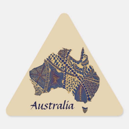 Australië - Handtekening Decoratief Doodle Map Sticker (Voorkant)