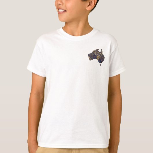 Australië - Handtekening Decoratief Doodle Map T-shirt (Voorkant)