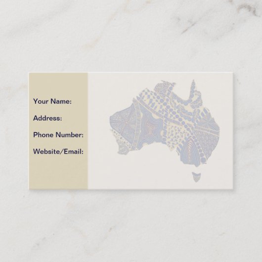Australië - Handtekening Decoratief Doodle Map Visitekaartje (Voorkant)