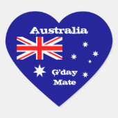 Australië Hart, G'day Koppel, Australische Vlag Hart Sticker (Voorkant)