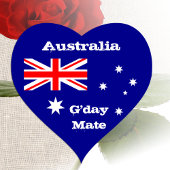 Australië Hart, G'day Mate, Australische vlag Hart Sticker