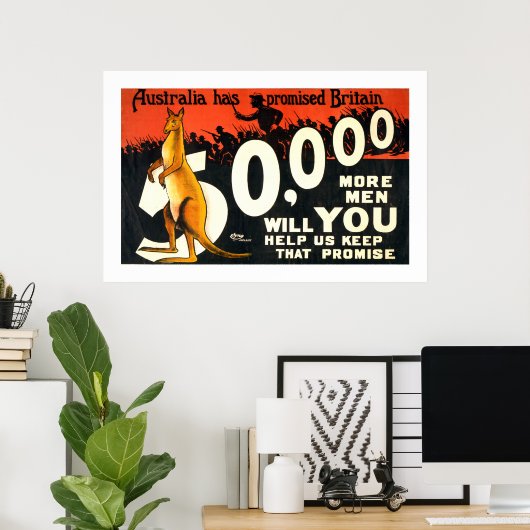 Australië heeft Groot-Brittannië beloofd (canvas) Poster (Thuiskantoor)