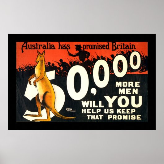Australië heeft Groot-Brittannië beloofd (grens) Poster (Voorkant)