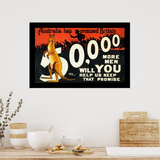 Australië heeft Groot-Brittannië beloofd (grens) Poster (Keuken)