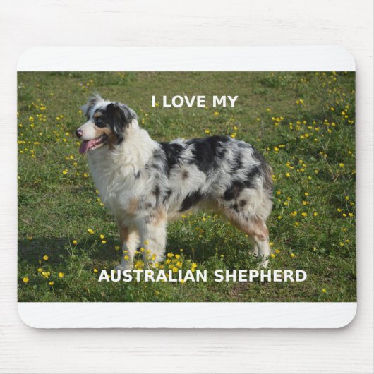 australië herder blauwe merle liefde pic muismat (Voorkant)
