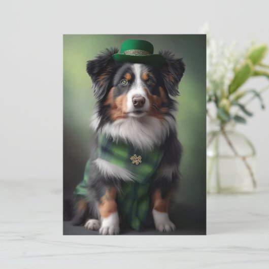 australië herder patrick feestdagenkaart (Staand voorkant)