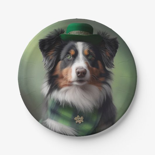 australië herder patrick papieren bordje (Voorkant)