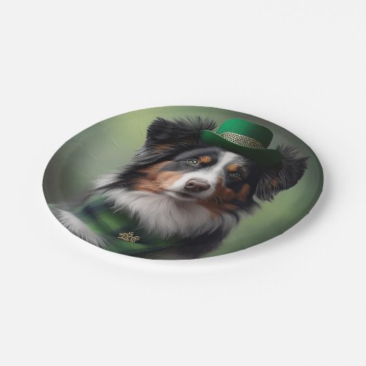 australië herder patrick papieren bordje (Gekanteld)