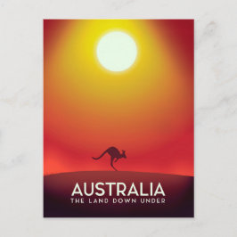 Australië "Het land hier beneden" vakantieprint. Briefkaart