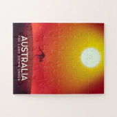 Australië "Het land hier beneden" vakantieprint. Legpuzzel (Horizontaal)