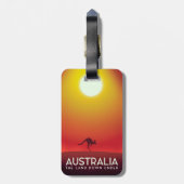 Australië "Het land hieronder" vakantieprint. Bagagelabel (Achterkant verticaal)
