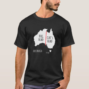 Australië Hondenkop Kattekop I Hond Geografie Aust T-shirt