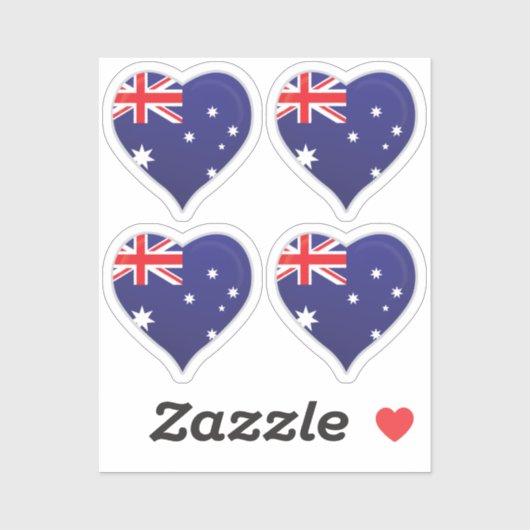Australië houdt van vlag trots hart sticker (Vel)