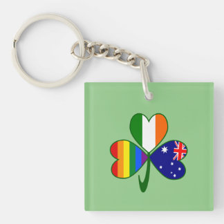 Australië Ierland Gay Pride Shamrock Sleutelhanger