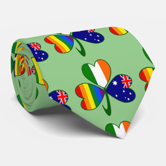 Australië Ierland Gay Pride Shamrock Stropdas (Opgerold)