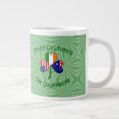 Australië Ierland USA Flags Shamrock Your Nam Espr Grote Koffiekop (Rechts)
