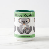 Australië - Ik hou van KOALAS - buideldier - Natuu Tweekleurige Koffiemok (Center)