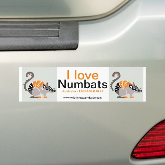 Australië - Ik hou van NUMBATS - Wildlife - Natuur Bumpersticker (Op auto)