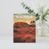 Australië Illustratie Reizen Art Vintage Briefkaart (Staand voorkant)