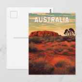 Australië Illustratie Reizen Art Vintage Briefkaart (Voorkant / Achterkant)