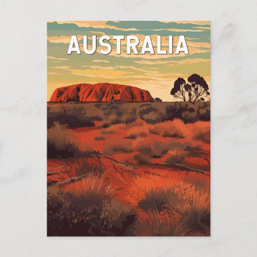 Australië Illustratie Reizen Art Vintage Briefkaart (Voorkant)
