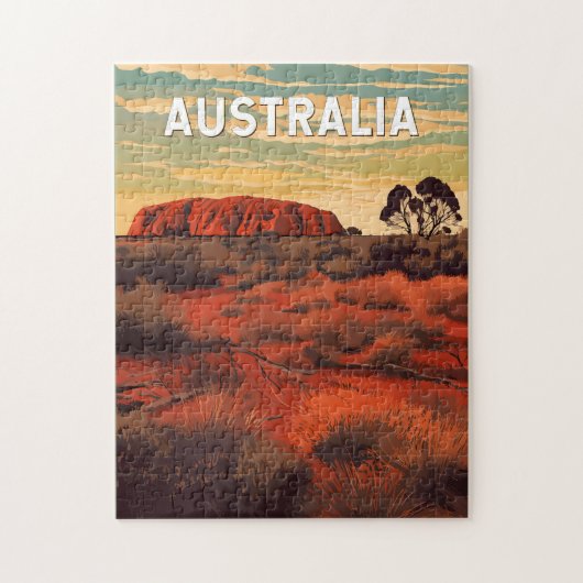 Australië Illustratie Reizen Art Vintage Legpuzzel (Verticaal)
