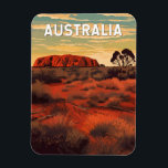 Australië Illustratie Reizen Art Vintage Magneet<br><div class="desc">Australië vector kunstwerk ontwerp. Australië,  een uitgestrekte en diverse bestemming,  biedt alles van iconische bezienswaardigheden zoals het Sydney Opera House en het Great Barrier Reef tot adembenemende nationale parken en prachtige kustlijnen.</div>