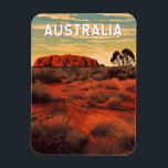 Australië Illustratie Reizen Art Vintage Magneet<br><div class="desc">Australië vector kunstwerk ontwerp. Australië,  een uitgestrekte en diverse bestemming,  biedt alles van iconische bezienswaardigheden zoals het Sydney Opera House en het Great Barrier Reef tot adembenemende nationale parken en prachtige kustlijnen.</div>