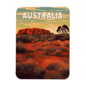 Australië Illustratie Reizen Art Vintage Magneet (Verticaal)