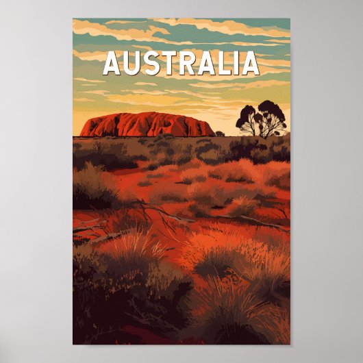 Australië Illustratie Reizen Art Vintage Poster (Voorkant)