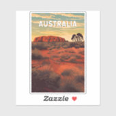 Australië Illustratie Reizen Art Vintage Sticker (Vel)