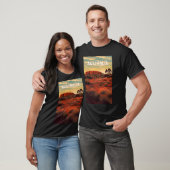 Australië Illustratie Reizen Art Vintage T-shirt (Unisex)