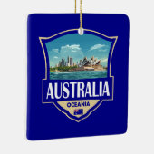 Australië Illustratie Retro Badge Keramisch Ornament (Rechts)