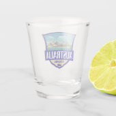 Australië Illustratie Retro Badge Shot Glas (Achterkant)