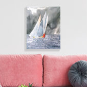 AUSTRALIË JACHT RACE WATERVERF CANVAS AFDRUK (Insitu (Woonkamer))