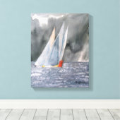 AUSTRALIË JACHT RACE WATERVERF CANVAS AFDRUK (Insitu (Houten vloer))