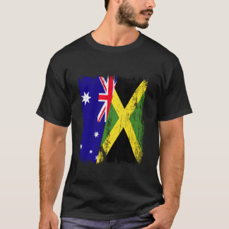 Australië Jamaica Halve Vlag Australische Jamaicaa T-shirt