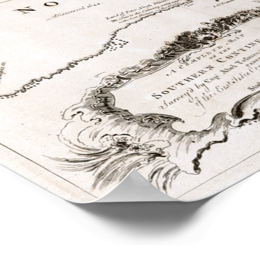 Australië kaart 1744 poster (Hoek)