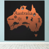Australië kaart Australisch continent Canvas Afdruk (Insitu (Houten vloer))