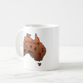Australië kaart Australisch continent Koffiemok (Voorkant links)