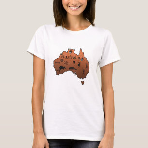 Australië kaart Australisch continent T-shirt