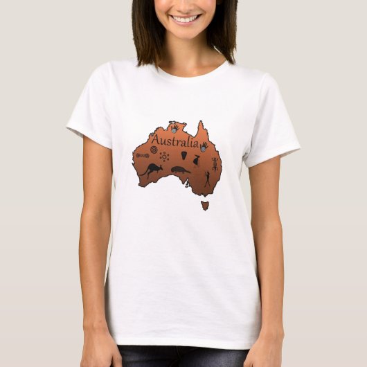 Australië kaart Australisch continent T-shirt (Voorkant)