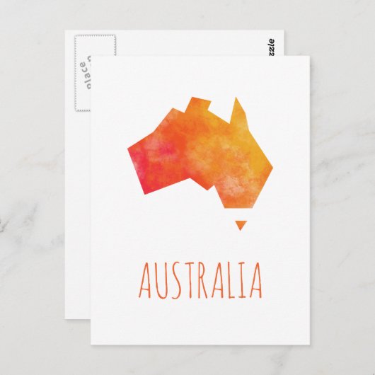 Australië-kaart Briefkaart (Voorkant / Achterkant)