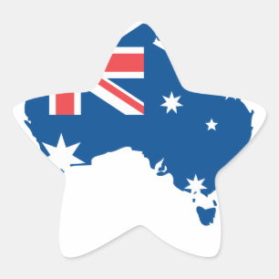 australië kaart en vlag - sticker